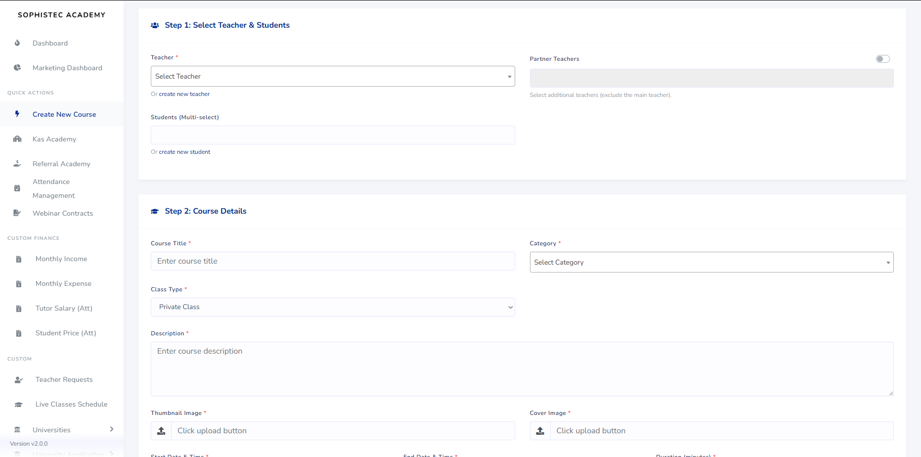 Sophistec Academy platform screenshot 2